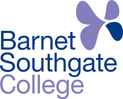 Logo of Barnet Southgate College with stylized, abstract butterfly graphic incorporating AI-assisted teaching symbolism.