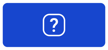 A white question mark inside a rounded square outline, centered on a solid blue rectangular background.