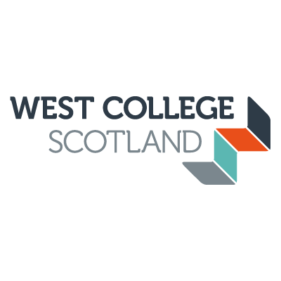 Logo of West College Scotland with stylized text and geometric shapes, featuring AI-generated rubrics.