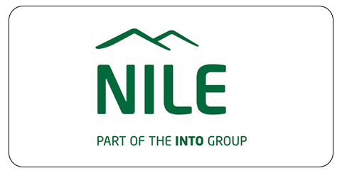 NILE logo with green stylized mountains above the word "NILE" and the text "PART OF THE INTO GROUP" below on a white background, highlighting its TeacherMatic Language Teaching Edition collaboration.